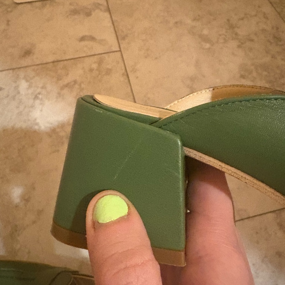 Intentionally Blank Prof Mules in Basil - Picture 10 of 13